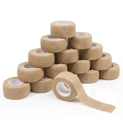 16 Rolls Self Adhesive Bandage Wrap - ForTomorrow 1 Inch Small Breathable Cohesive Athletic Tape, Stretch Adherent Finger Wrap for Sport, Injury, First Aid Medical, Toe Sprains & Swelling