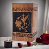 Prime Art Wooden Urns for Human Ashes Tree of Life Urns Cremation Urns for Adult Ashes Funeral Urns Wooden Pet Urn Wooden Urn Box (Hummingbird Black, (Medium - 9.5" Hx5.5 W (180 Cu/in)) view 1