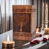 Prime Art Wooden Urns for Human Ashes Tree of Life Urns Cremation Urns for Adult Ashes Funeral Urns Wooden Pet Urn Wooden Urn Box (Heart Tree Natural, (Large - 11.25" Hx6.25 W (250 Cu/in)) view 1
