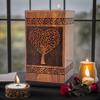 Prime Art Wooden Urns for Human Ashes Tree of Life Urns Cremation Urns for Adult Ashes Funeral Urns Wooden Pet Urn Wooden Urn Box (Heart Tree Natural, (Large - 11.25" Hx6.25 W (250 Cu/in)) view 4