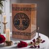 Prime Art Wooden Urns for Human Ashes Tree of Life Urns Cremation Urns for Adult Ashes Funeral Urns Wooden Pet Urn Wooden Urn Box (Tree of Life Black, (Small - 8"Hx4.75"W (115 Cu/in)) view 1