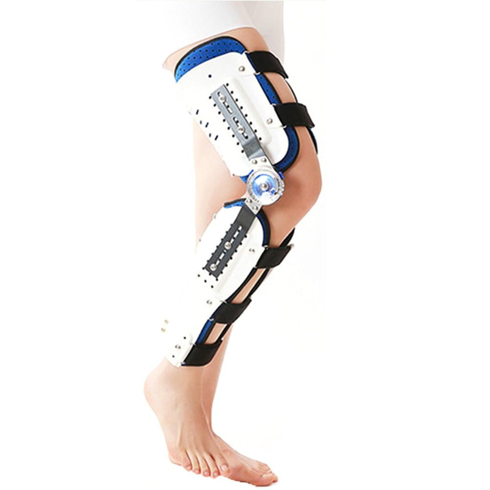 GZYLCH Adjustable Knee Joint Fixed Brace Full Leg Brace Knee Support Lmmobilizer Breathable Thigh Supports Orthosis Soft Helps to Improve Balance Leg Stre,Right,M
