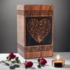 Prime Art Wooden Urns for Human Ashes Tree of Life Urns Cremation Urns for Adult Ashes Funeral Urns Wooden Pet Urn Wooden Urn Box (Heart Black, (Large - 11.25" Hx6.25 W (250 Cu/in)) view 1