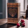Prime Art Wooden Urns for Human Ashes Tree of Life Urns Cremation Urns for Adult Ashes Funeral Urns Wooden Pet Urn Wooden Urn Box (Heart Black, (Large - 11.25" Hx6.25 W (250 Cu/in)) view 2