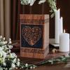 Prime Art Wooden Urns for Human Ashes Tree of Life Urns Cremation Urns for Adult Ashes Funeral Urns Wooden Pet Urn Wooden Urn Box (Heart Black, (Large - 11.25" Hx6.25 W (250 Cu/in)) view 3