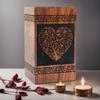 Prime Art Wooden Urns for Human Ashes Tree of Life Urns Cremation Urns for Adult Ashes Funeral Urns Wooden Pet Urn Wooden Urn Box (Heart Black, (Large - 11.25" Hx6.25 W (250 Cu/in)) view 4
