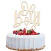 Oh Boy Cake Topper,Large size Wooden Baby Shower Cake Topper,For Rustic Theme Gender Reveal Party/Baby Booth Props Party Photo Decorations,Baby Baptism,Welcome Newborn Decor Supplies view 2