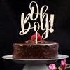 Oh Boy Cake Topper,Large size Wooden Baby Shower Cake Topper,For Rustic Theme Gender Reveal Party/Baby Booth Props Party Photo Decorations,Baby Baptism,Welcome Newborn Decor Supplies view 3