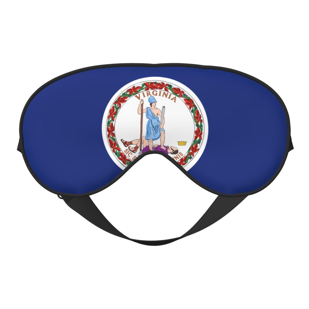 SSIULUS Flag of Virginia Soft Eye Mask Comfortable Sleep Mask for Side Sleepers, Light Blocking, Relaxing Pressure-Free Eyemask, Black