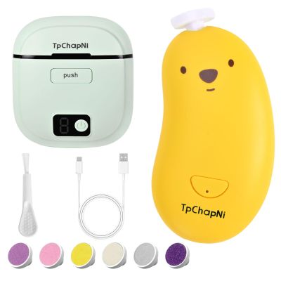 Electric Nail Clipper, Baby Nail Trimmer Electric, Baby Nail Clippers with Light,2-in-1 Nail File Set Rechargeable for Infant Baby,Toddler Kids, with 6 Grinding Heads,3 Speed Modes TpChapNi