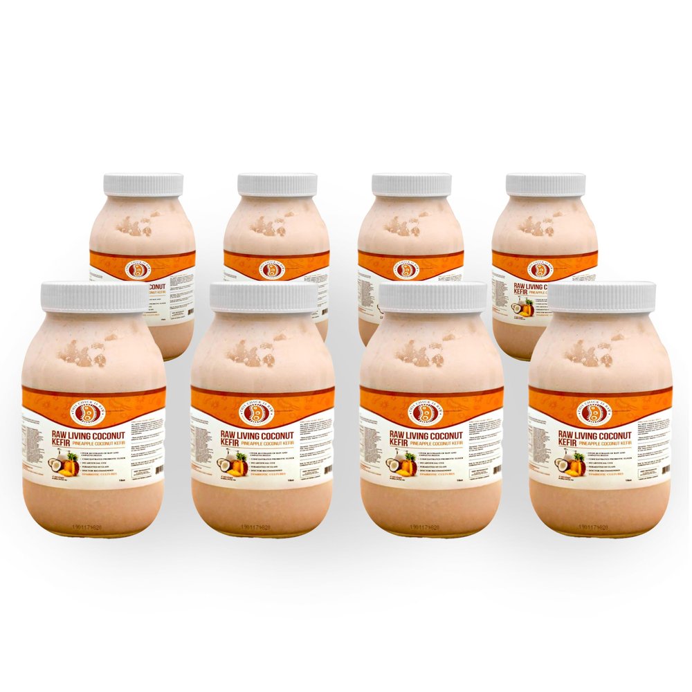Pineapple Coconut Kefir  Organic Fermented Probiotic Drink with Live Cultures | Low Sugar, Gut Health & Digestion Support | by This Chick Is Raw (Gallon)
