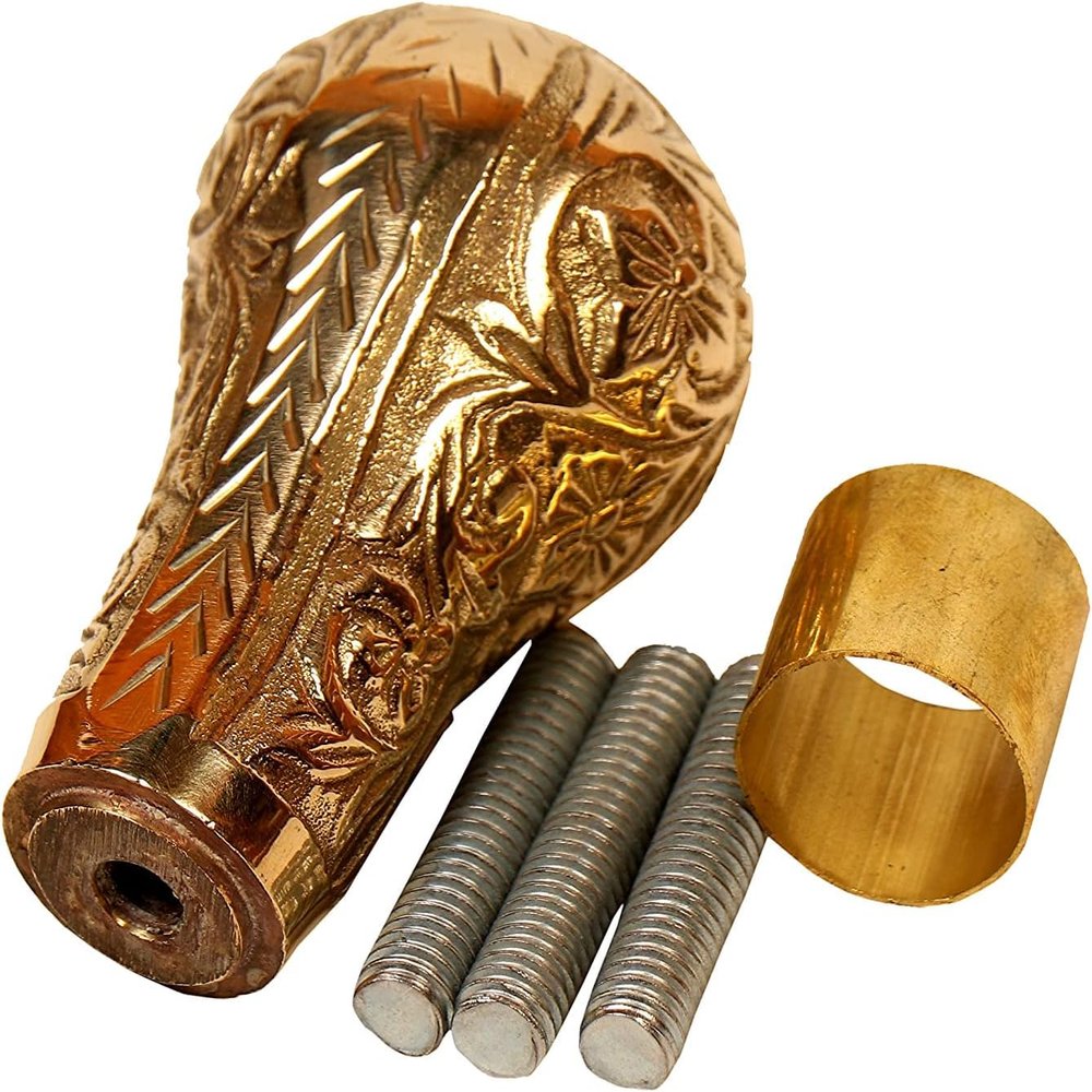 Brass Knob Handle - Handmade in Golden Finish - Unique Gentleman Decorative Walking Sticks and Canes for Men/Women/Seniors, Gold