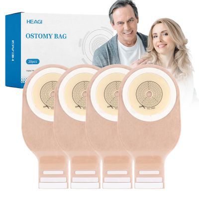 20 PCS Colostomy Bags, One Piece Drainable Ostomy Pouch with Closure for Ileostomy Stoma Care, Ostomy Supplies, Ileostomy Supplies, Cut-to-Fit, Max 60 Mm
