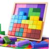 Neoflavie Dementia Products for Elderly, 15 Wooden Tiles Matching Game Activities for Seniors, Easy Memory Games for Alzheimer's, Cognitive Craft Gifts, Large Brain Puzzle Pattern Blocks for Elderly view 1