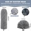 100 Inch Cobweb Duster, Spider Web Brush & Microfiber Feather Duster with 100" Extension Pole, Bendable Head, Scratch-Resistant Cover, Washable Duster for Home Ceiling, Fan, Furniture (Gray) view 2