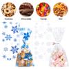100 Pcs Christmas Treat Bags, Snowflake Christmas Clear Cellophane Candy Cookie Goodie Bags for Party Favors Supplies New Year Holiday Gifts with 100 Pcs Twist Ties view 4