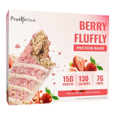 ProtiWise Berry Fluffy High Protein Bars, 7ct - 15g Protein - High Fiber