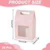 AHANDMAKER 24Pcs Paper Gift Boxes with Windows, Goodies Boxes Gift Boxes Treat Boxes, Pink Gift Box for Food Birthday Wedding Party, 3.93x2.3x5.9 Inch view 2