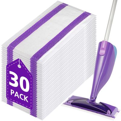 30 Count Spray Mop Pad Refill for Swiffer WetJet Hardwood and Floor Spray Mop, Disposable All Purpose Multi Surface for Floor Cleaning, Thickness Microfiber Clean Pads Replacement