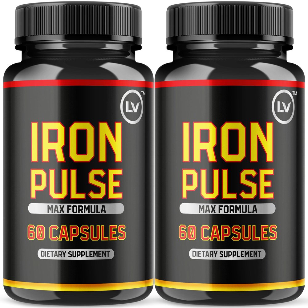 (2 Pack) IronPulse Capsules, Iron Pulse Capsules Max Formula, IronPulse Support, IronPulse Pills, Iron Pulse Support Pills, 120 Capsules for 2 Months
