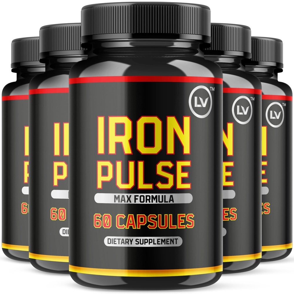 (5 Pack) IronPulse Capsules, Iron Pulse Max Formula, IronPulse Max Support Iron Pulse Pills Support Pills, 300 Capsules for 5 Months
