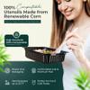 100% Compostable Forks 500 Large biodegradable Disposable Compostable Cutlery Silverware Utensils durable and heat resistant alternative to plastic forks with convenient tray by KOALALOVE view 4