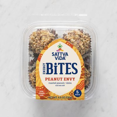 Sattva Vida Energy Bites - Peanut Envy - Case of 8 with 5 Pieces per Pack, Peanuts and