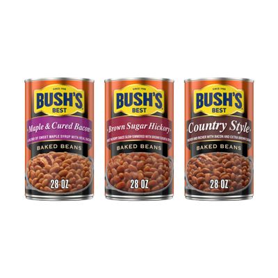 Bushs Best Baked Beans, Hearty Side Dish - Sweet Country Maple, Maple Cured Bacon, Country Style & Brown Sugar Hickory, 28 oz each (Variety Pack)