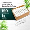 100% Compostable Spoons - (7 in.) 150 Large Biodegradable Spoon Disposable Eco Friendly Spoon Durable and Heat Resistant Alternative to Plastic Spoons with Convenient Tray, By view 2