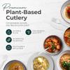 100% Compostable Spoons - (7 in.) 150 Large Biodegradable Spoon Disposable Eco Friendly Spoon Durable and Heat Resistant Alternative to Plastic Spoons with Convenient Tray, By view 3