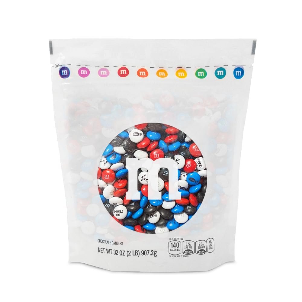 M&MS WORLD Hockey Milk Chocolate Candy, 2 lbs Bulk Candy for Hockey Party Decor, Gifts, Favors or Sports Theme Birthday