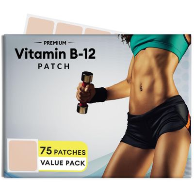 VitaPatch B12 Patch for Energy Plus  75 Count Pack - B12 Patches  B12 with Methylcobalamin & Guarana