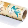 WRAPAHOLIC Dinosaur Wrapping Paper Roll - Mini Roll - 17 Inch x 9.8 Feet - Adorable Ride Dinosaur Design, Perfect for Kids Boys Birthday, Baby Shower, Party view 3
