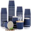 200 Pcs 4oz Paper Espresso Cups Ripple Wall Hot Cups For Coffee Disposable Coffee Cup Paper Hot/Cold Drinking Cups for Party, Picnic, Travel and Events (Blue) view 1