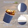 200 Pcs 4oz Paper Espresso Cups Ripple Wall Hot Cups For Coffee Disposable Coffee Cup Paper Hot/Cold Drinking Cups for Party, Picnic, Travel and Events (Blue) view 2