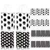 Qpout Soccer Goodie Bags - 12 Pack Treat Bags With Handle, Soccer Gift Bags For Team, Snack Bags For Kids, Party Favors Bag For Boys Birthday, White and Black view 1