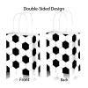Qpout Soccer Goodie Bags - 12 Pack Treat Bags With Handle, Soccer Gift Bags For Team, Snack Bags For Kids, Party Favors Bag For Boys Birthday, White and Black view 3