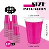 cssopenss 120 Pcs Hot Pink Plastic Cups Valentines Day plastic Disposable cups 12 oz pink Party Cups for drinking Tastings served Snacks Barbecues Picnics view 2