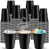 cssopenss 120 Pcs Black Plastic Cups Halloween plastic Disposable cups 12 oz black Party Cups for drinking Tastings served Snacks Barbecues Picnics view 1