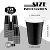 cssopenss 120 Pcs Black Plastic Cups Halloween plastic Disposable cups 12 oz black Party Cups for drinking Tastings served Snacks Barbecues Picnics view 2