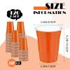 cssopenss 120 pcs Orange plastic cups Halloween plastic Disposable cups 12 oz orange Party Cups for drinking Tastings served Snacks Barbecues Picnics view 2
