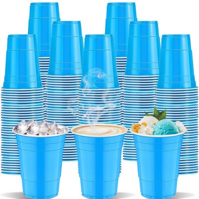 cssopenss 120 pcs 12 oz lake blue plastic cups Gender Reveal Plastic cups blue Party Cups for drinking Tastings served Snacks Barbecues Picnics