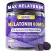 Antioxidant & Brain Support Melatonin 60mg 30mg for 50+ Adults | High Dose Melatonin for Anti-Aging & Immune | Extra Strength Melatonin Gummies with B6, Ashwagandha, Magnesium, MSM - 60 Gummies view 1