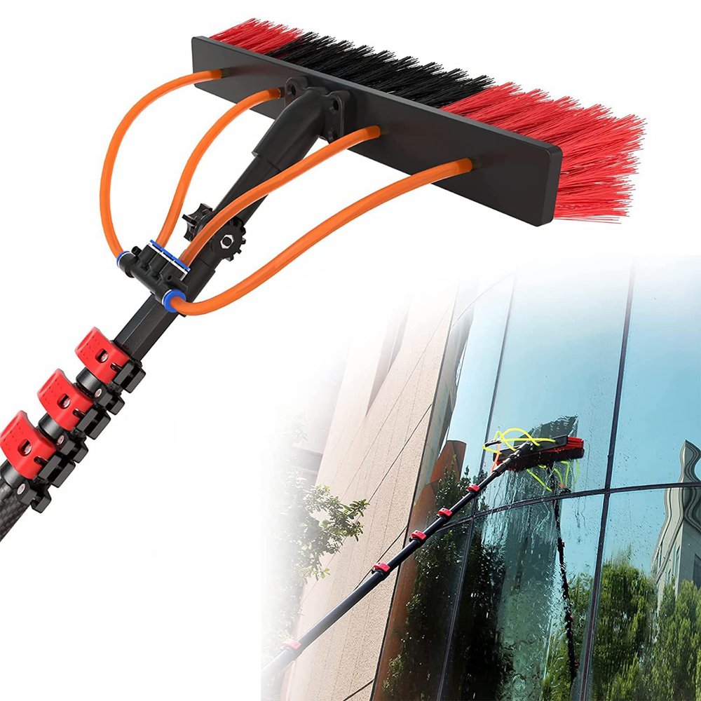 NineLife Basics Window Cleaning Pole 3-11M/Water Fed Telesbrush/Extendable Cleaner Conservatory Roof, Suitable for Photovoltaic Panel Cleaning Suitable for Trucks Windows Window Glass Wall//9.8Ft/50Cm Brus