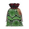 SDFHU Green Snakeskin Print Christmas Wrapping Bags Gift Bags With Drawstring, Xmas Party Presents And Favors view 1