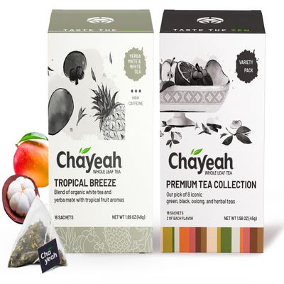 CHAYEAH, Premium Tea Collection + Tropical Breeze