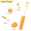 3Pcs Mini Toothbrush Set - Portable Folding Travel Size Toothbrush with Case - Individually Wrapped - Blue, Orange, Pink view 2