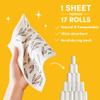 Papaya Reusable Paper Towels, Premium Swedish Dishcloths with Hook, Non-Scratch Reusable Paper Towel, 1 Sheet Replaces 17 Rolls - 4 Sheets, 2 Hooks view 3