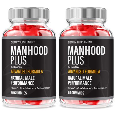 (2 Pack) Manhood Plus Gummies, Man Hood + Supplement to Support Peak Performance, Official All Natural Gummy to Improve Confidence, Vitamin Capsules to Optimize Blood Flow, Reviews (120 Gummies)