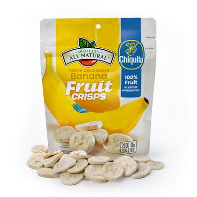 Brothers All Natural Freeze Dried Fruit Crisps, Chiquita Banana, 2 Oz (Pack of 8), Made with 100% Fruit, Gluten Free, Soy Free, Vegan, Healthy Snack, Resealable Pouch